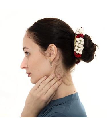 Indian Traditional Style Red and White Hair Accessories by Aakarshana Jewels - Buy Online on GoSupps.com