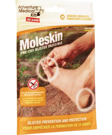 Adventure Medical Kits Pre-Cut and Shaped Moleskin Blister Dressing (28-Count) One Size