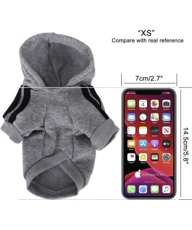 Buy Cute Gray Dog Hoodie Coat - Warm Cotton Sweater for Puppies & Cats | XS Size - International Shipping - Buy Online on GoSupps.com