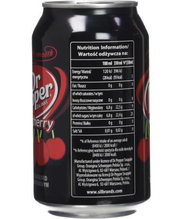 Dr Pepper Refreshing Cola Drink with Natural Cherry Extracts 350 g - Pack of 8 - Buy Online on GoSupps.com