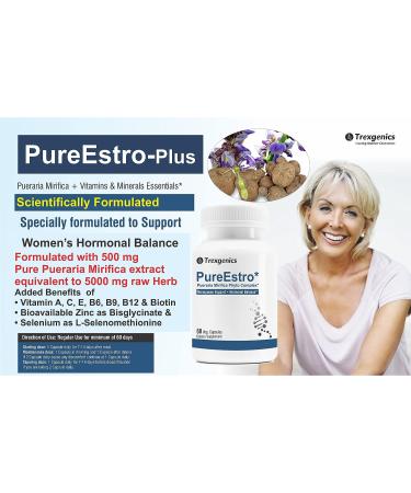 Trexgenics PureEstro Pueraria Mirifica 500mg Phytoestrogen Complex - 60 Veg Capsules - Buy Online on GoSupps.com