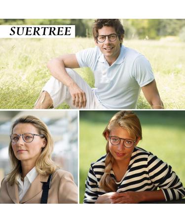 Suertree Blue Light Filter Reading Glasses - Round Eyeglasses for PC & Gaming | UV Protection & Anti-Fatigue | Men & Women | 1.5x Magnification - Buy Online on GoSupps.com