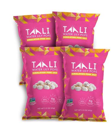 Taali Himalayan Pink Salt Water Lily Pops (4-Pack) - Classic Flavor from the Mountains | Protein-Rich Roasted Snack | Non GMO Verified | 2.3 oz Multi-Serve Bags Himalayan-Pink-Salt 2.3 Ounce (Pack of 4)