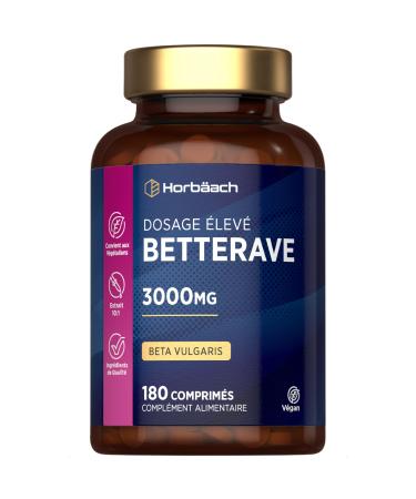 Betterave 3000 mg | Beet Root Gelules | Booster de Superaliments L'Oxyde Nitrique | 180 Comprim s V g taliens | par Horbaach