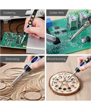 Pyrography Pen Kit 43Pcs | Wood Burning 80W Soldering Iron Kit | Adjustable Temperature | DIY Tool Set for Embossing, Carving, and Pyrography - Buy Online on GoSupps.com