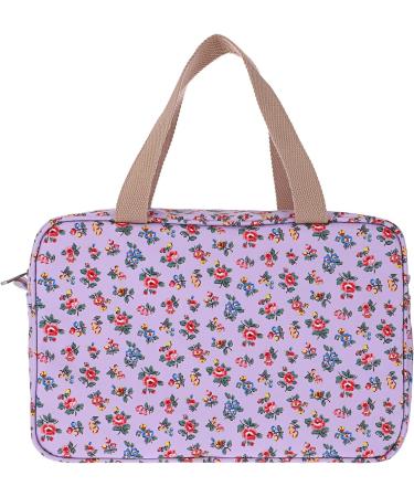 IGNPION Woman Large Travel Toiletry Bag - Waterproof Cosmetic Organizer for Makeup, Swimming and Gym - Purple Small Flower Design - Buy Online on GoSupps.com