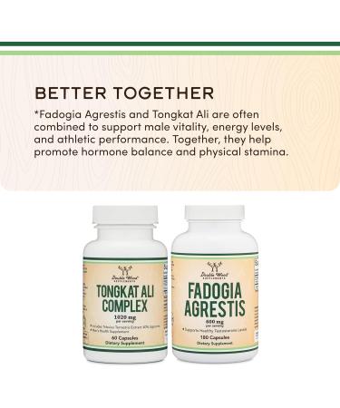 Tongkat Ali Extract 200 to 1 for Men (Longjack) Eurycoma Longifolia 1000mg per Serving 60 Capsules - Men's Health Support with 20mg Tribulus Terrestris (Third Party Tested) by Double Wood 60 Count (Pack of 1) - Buy Online on GoSupps.com