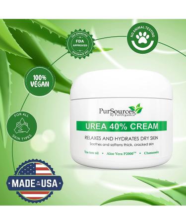 PurOrganica Urea 40% Foot Cream - Callus Remover for Thick, Cracked Skin - Moisturizes & Rehydrates - Made in USA - 1 Pack - Buy Online on GoSupps.com