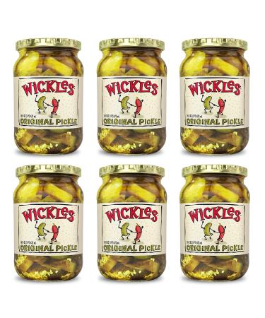 Wickles Pickles Original Pickles (6 Pack - 16oz Each) - Kosher Dill Pickle Chips - Sweet, Slightly Spicy, Wickedly Delicious