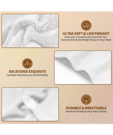 NEXCOVER Microfiber Hair Towel 2 Pack - Ultra Absorbent Hair Turbans for Women - Fast Drying Hair Towel Wraps - White Color - 9.8 X 25.5 - Ideal for Wet, Long, Curly, Thick, Frizzy Hair - Buy Online on GoSupps.com