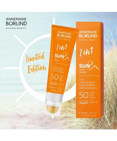 ANNEMARIE B RLIND Sun Antiaging 2in1 cream & stick SPF 50 30 ml offers high sun protection and care in one protects against premature skin aging intensively moisturizes - Buy Online on GoSupps.com