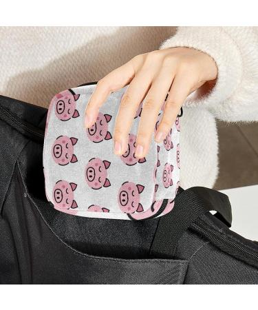Menstrual Bag with Zipper for Women & Girls - Cute Pig Head Design | International Shipping Available - Buy Online on GoSupps.com