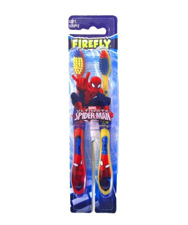 Marvel Ultimate Spider-Man Fire Fly Soft Toothbrush for Kids - 2 Count (Spider-Man)