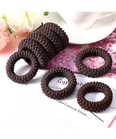 16-Piece Thick Cotton Hair Bands - No Crease, No Break, No Slip Seamless Hair Elastics (Brown) - Buy Online on GoSupps.com