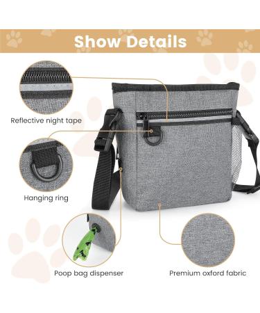 IDOGCHEW Dog Treat Pouch with Built-In Poop Bag Dispenser - Large Training Bag with Adjustable Belt - Multi Pocket Design for Treats and Toys - Buy Online on GoSupps.com