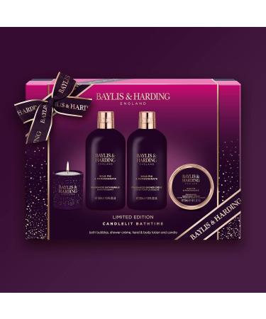 Baylis & Harding Wild Fig & Pomegranate Luxury Candlelit Bath Gift Set - Vegan Friendly - Buy Online on GoSupps.com