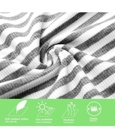 Sychien Dog T-Shirt 2-Pack - Soft Combed Cotton Breathable & Sun Protection - Large Gray-White Striped Shirt for Boys Girls & Dogs - Buy Online on GoSupps.com