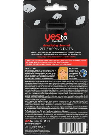 Yes To Tomatoes Charcoal Zit Zapping Dots - 24 Count for Breakout-Prone Skin - Buy Online on GoSupps.com