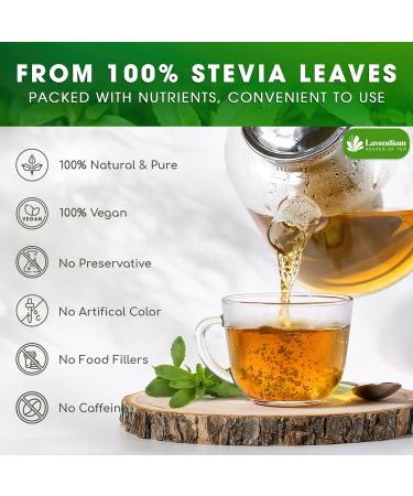 Lavendium Premium 40 Stevia Leaf Tea Bags 100% Natural and Pure from Stevia Leaves. Sugar Substitute for Tea Coffee. Zero Calorie Sweetener. No Sugar No Caffeine No Gluten Vegan. - Buy Online on GoSupps.com