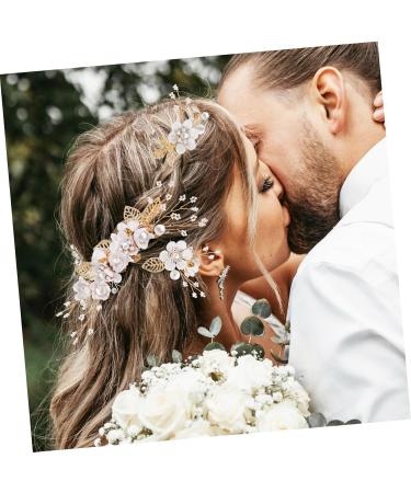 Mikinona 1 Set Comb Set Wedding Hair Pins Bride Headdress Flower Hair Accessories Handmade Hairpin Flower Hair Combs Wedding Veil Combs Wedding Decor Combs for Holding Hair Back Cloth White - Buy Online on GoSupps.com