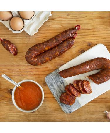 Mild Chorizo Ring - Authentic Spanish Tapas 7oz (Sarta) - All Natural, Gluten Free, No Nitrates, Nitrites, Color Additives, Preservatives or Artificial Ingredients - Jamonprive - Buy Online on GoSupps.com
