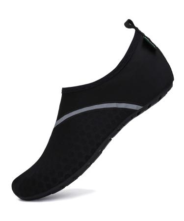 SAGUARO Bathing Shoes Men Women Quick Drying Swimming Shoes Beach Shoes Unisex 44/45 EU Black