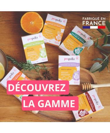 PROPOLIA - Propolis Honey & Eucalyptus gums - Soothes the throat clear the nose and freshens breath - Dietary supplement - 100% natural - Made in France - 45g - Buy Online on GoSupps.com