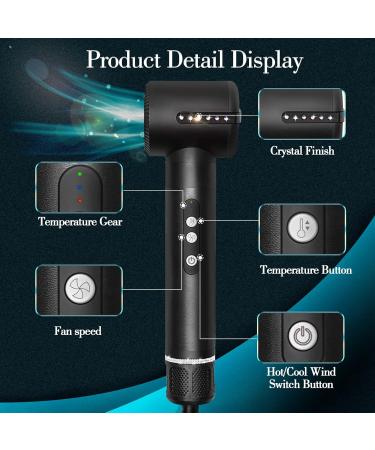 ZCVTBYE 7-in-1 Hair Styling System - High-Speed 110 000 RPM Air Brush Straightener Curling Wand & Volumizer - Black | International Shipping Available - Buy Online on GoSupps.com