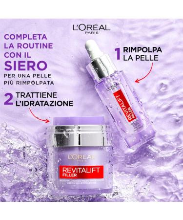 L'Or al Paris Revitalift Filler Rejuvenating Nourishing and Moisturizing Face Cream-Gel with Hyaluronic Acid for All Skin Types - 2 x 50 ml Jars - Buy Online on GoSupps.com