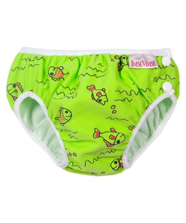 ImseVimse swim diapers for boys aqua diaper swim diaper pants seahorse green fish size NB 4-6kg