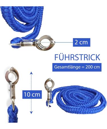 Shop Stylish Leading Knit with Panic Hooks for Horses Ponies Donkeys & Goats Durable Binding Leash in Blue - Buy Online on GoSupps.com