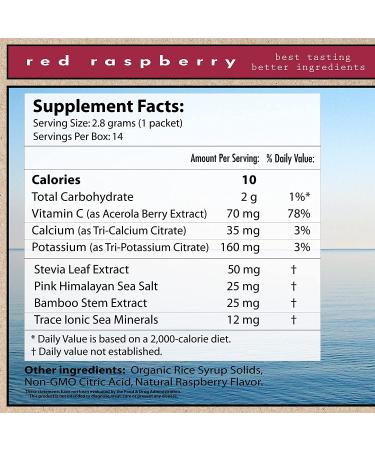 Superieur Electrolyte Powder Packets - Vegan Hydration Powder with Sea Minerals - Keto Friendly, Non-GMO, Zero Sugar Supplement - Raspberry Flavor (14 Packets) - Buy Online on GoSupps.com