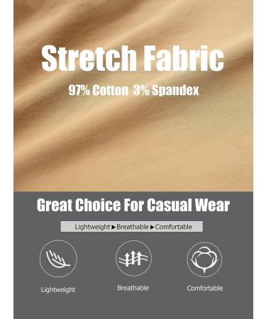 TACVASEN Men's Cotton Cargo Golf Shorts - Classic-Fit Casual Shorts with 7 Pockets, Khaki 34 - Buy Online on GoSupps.com