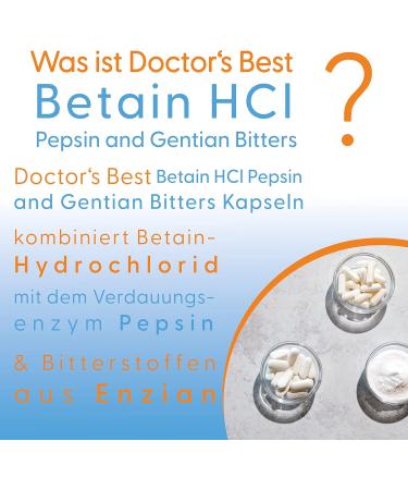 Buy Doctor's Best Betaine HCL with Pepsin & Bitter Substances 650mg - 360 Gluten-Free Soft Capsules High Dose Laboratory Tested Non-GMO International Shipping - Buy Online on GoSupps.com