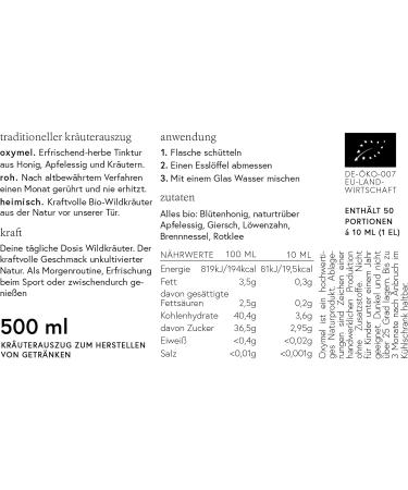 Kruut Organic Herbal Extract Elixir 500ml - Oxymel Tincture with Giersch Dandelion Nettle & Red Clover - Perfect for Sports & Morning Health - Buy Online on GoSupps.com