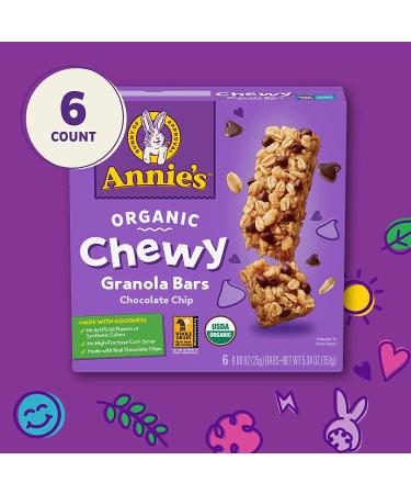 Annie's Organic Chewy Granola Bars - Chocolate Chip, 6 Bars (12-Pack) - Healthy Snack - Buy Online on GoSupps.com