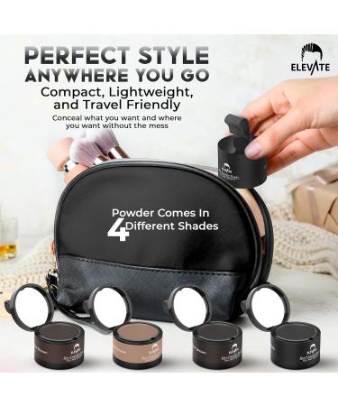 ELEVATE Hair Line Powder - Instant Hair Loss Concealer & Root Touch Up for Men & Women | Gray Coverage in Black - Buy Online on GoSupps.com