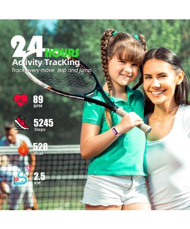 Buy IP68 Waterproof Fitness Tracker Watch for Kids - Heart Rate & Sleep Monitor 11 Sports Modes Pedometer - Perfect Gift for Boys & Girls in Pink - Buy Online on GoSupps.com