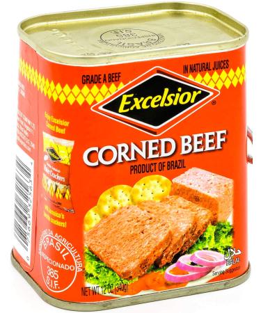 EXCELSIOR Corned Beef in Natural Juices - 12 Oz | Premium Quality Canned Corned Beef - Buy Online on GoSupps.com