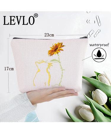 Levlo Funny Cat Lover Makeup Bag - You Are My Sunshine Cosmetic Bag for Women Girls & Teenagers - Large Zip Pouch for Cat Gifts - Buy Online on GoSupps.com