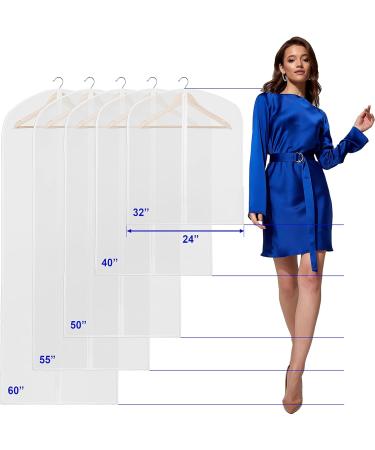 10 Pack - Simplehouseware 55-Inch Translucent Garment Bags with Zipper - Ideal for Suits, Dresses, Costumes, and Uniforms - Pack of 10 - Buy Online on GoSupps.com