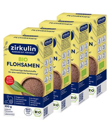 Organic Zirkulin Psyllium (6 x 300 g) - Tasteless - Promotes a healthy high-fiber diet - Excellent swelling