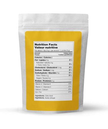 Citric Acid (2LB) by Elo s Premium |100% All-Natural Food Grade Flavour Enhancer| Packaged In Canada| Used As Household Cleaner and Preservative| Non-GMO Kosher and Halal Friendly Gluten Free| Make Skincare Cooking Baking Bath Bombs and More - Buy Online on GoSupps.com