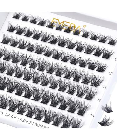 EMEDA Lash Clusters D Curl Clusters Lashes DIY Lash Extensions Individual Lash Clusters 8mm-14mm Eyelash Clusters Reusable Soft Lashes Cluster Eyelashes