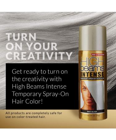 High Beams Intense Spray-On Hair Color - Silver - 2.7 Oz - Temporary Color Highlight for Streaking, Tipping, Frosting - Washes Out Easily - Pack of 1 - Buy Online on GoSupps.com