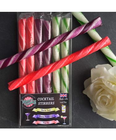 Wendy's Candies - Gin Cocktail stirrers - Edible Cocktail Sticks - Boiled Sweets Like Candy Canes Sweets - Candy Stick Mixer - Rock Sweets Gin Gifts for her - Gin Stirrer Cocktail Accessories SMX GIN SET - Buy Online on GoSupps.com
