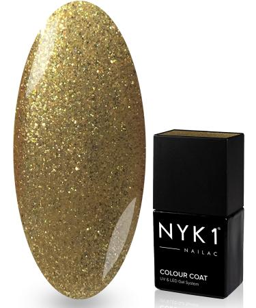 NYK1 NAILAC - GOLD WOW - Professional Gel Nail Polish - UV and LED Drying - Quick Soak Off Gel Polish 10ml - Over 100 Gel Nail Polish Nailac Colours to Choose From!