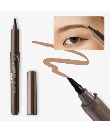 Long-lasting  Waterproof  Eyebrow Tattoo Pen  Creates Natural Looking Brows  Eyebrow Definer Tint  Super Soft Brow Pen  Liquid Eyebrow | PASSIONCAT 2X Eyebrow Tint Pen (No.2 Natural Brown)