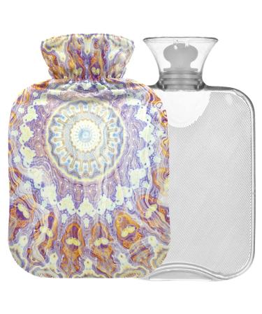 NAANLE hot water bottle with the mandala marble paisley transparent hot water bottle 2l large hot hot water bottle for menstrual cramps pain relief handfoot heat and cold therapy