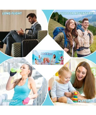 240 Extra Large Thick Body Wipes | Rinse Free Shower Wipes | Disposable for Adults | Ideal for Elderly, Bedridden, Disabled | Home, Travel, Camping - Buy Online on GoSupps.com